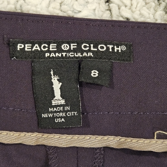 Peace Of Cloth SZ 8 Eggplant Flat Front Wide Leg Side Zip Cropped Urban Pants - Picture 4 of 13